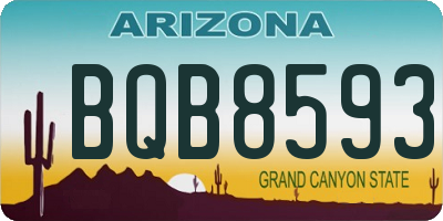 AZ license plate BQB8593