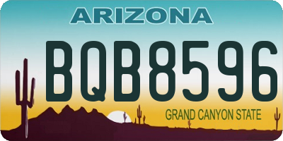 AZ license plate BQB8596