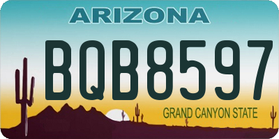 AZ license plate BQB8597