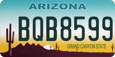 AZ license plate BQB8599