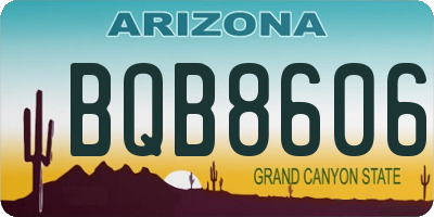 AZ license plate BQB8606