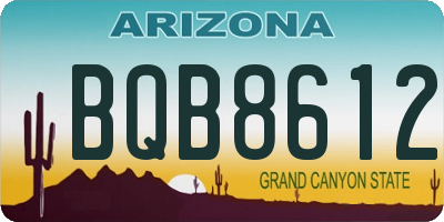 AZ license plate BQB8612