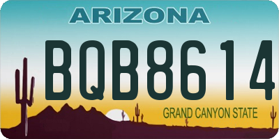 AZ license plate BQB8614