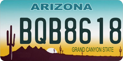 AZ license plate BQB8618