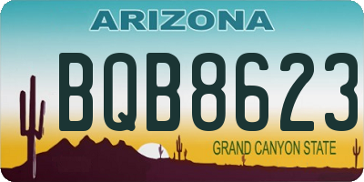 AZ license plate BQB8623