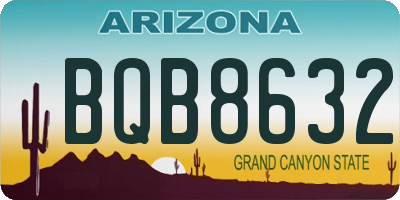 AZ license plate BQB8632