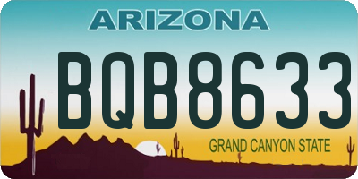 AZ license plate BQB8633