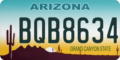 AZ license plate BQB8634