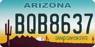 AZ license plate BQB8637