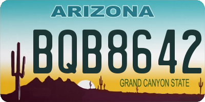 AZ license plate BQB8642