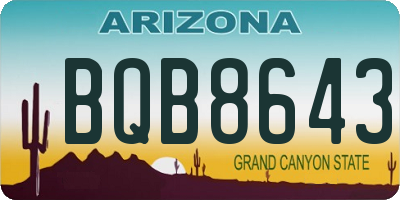 AZ license plate BQB8643