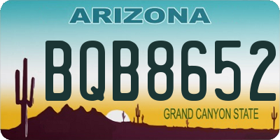 AZ license plate BQB8652