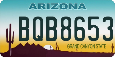 AZ license plate BQB8653