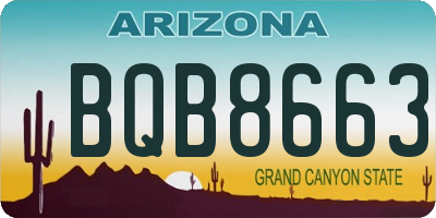 AZ license plate BQB8663