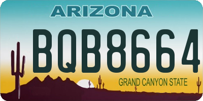 AZ license plate BQB8664