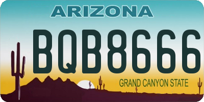 AZ license plate BQB8666