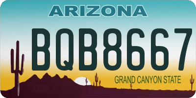 AZ license plate BQB8667