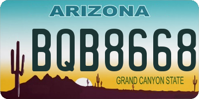 AZ license plate BQB8668