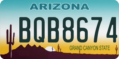 AZ license plate BQB8674