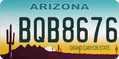 AZ license plate BQB8676
