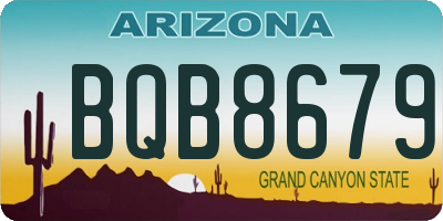 AZ license plate BQB8679