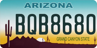 AZ license plate BQB8680
