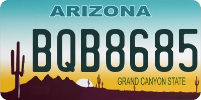 AZ license plate BQB8685