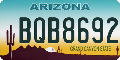AZ license plate BQB8692