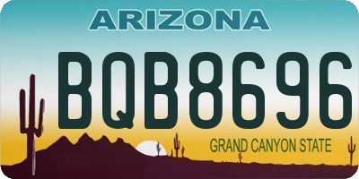 AZ license plate BQB8696