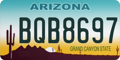 AZ license plate BQB8697