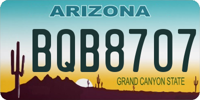 AZ license plate BQB8707