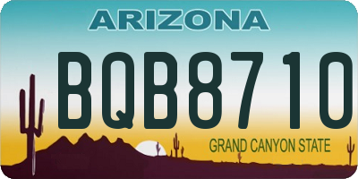 AZ license plate BQB8710