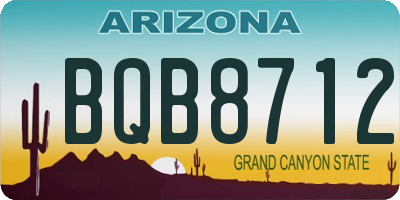 AZ license plate BQB8712