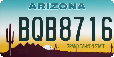 AZ license plate BQB8716