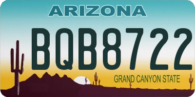 AZ license plate BQB8722