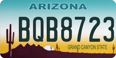 AZ license plate BQB8723