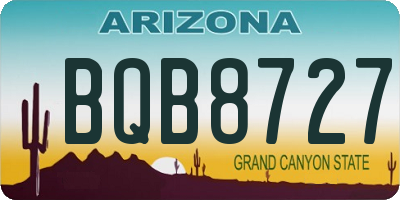 AZ license plate BQB8727