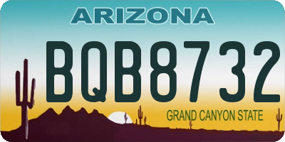 AZ license plate BQB8732