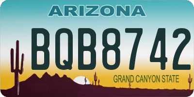 AZ license plate BQB8742