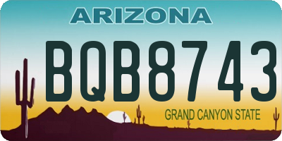 AZ license plate BQB8743