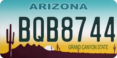 AZ license plate BQB8744