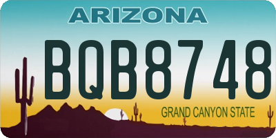 AZ license plate BQB8748