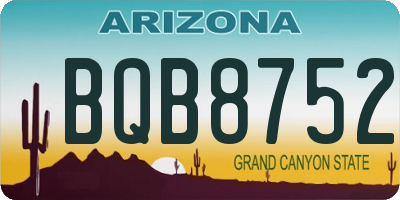 AZ license plate BQB8752