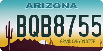 AZ license plate BQB8755