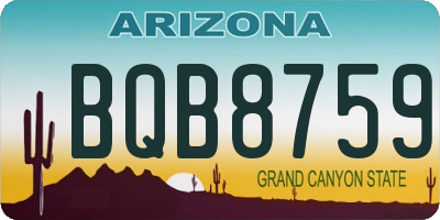AZ license plate BQB8759