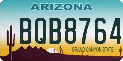 AZ license plate BQB8764