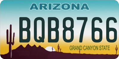 AZ license plate BQB8766