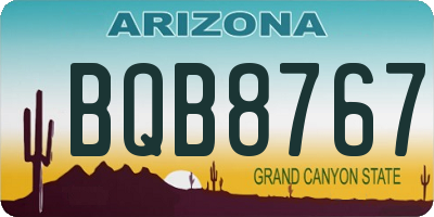 AZ license plate BQB8767