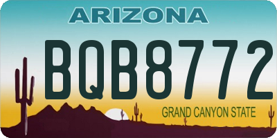 AZ license plate BQB8772