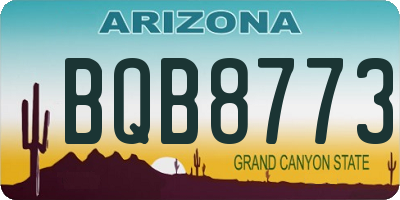 AZ license plate BQB8773